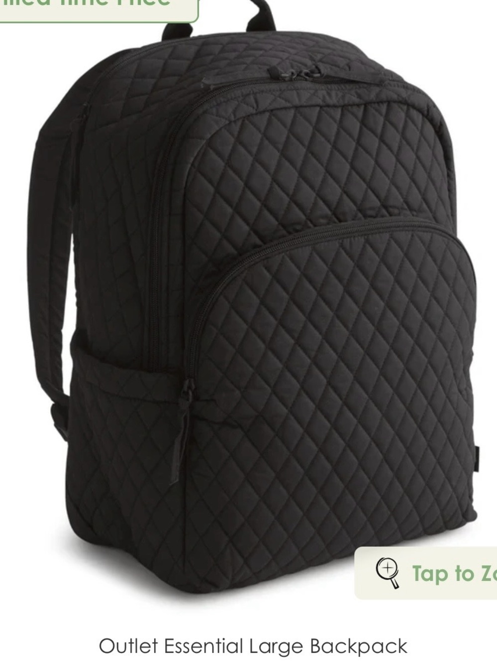 Vera Bradley Cotton Outlet Essential Large Backpack in Moonless Night